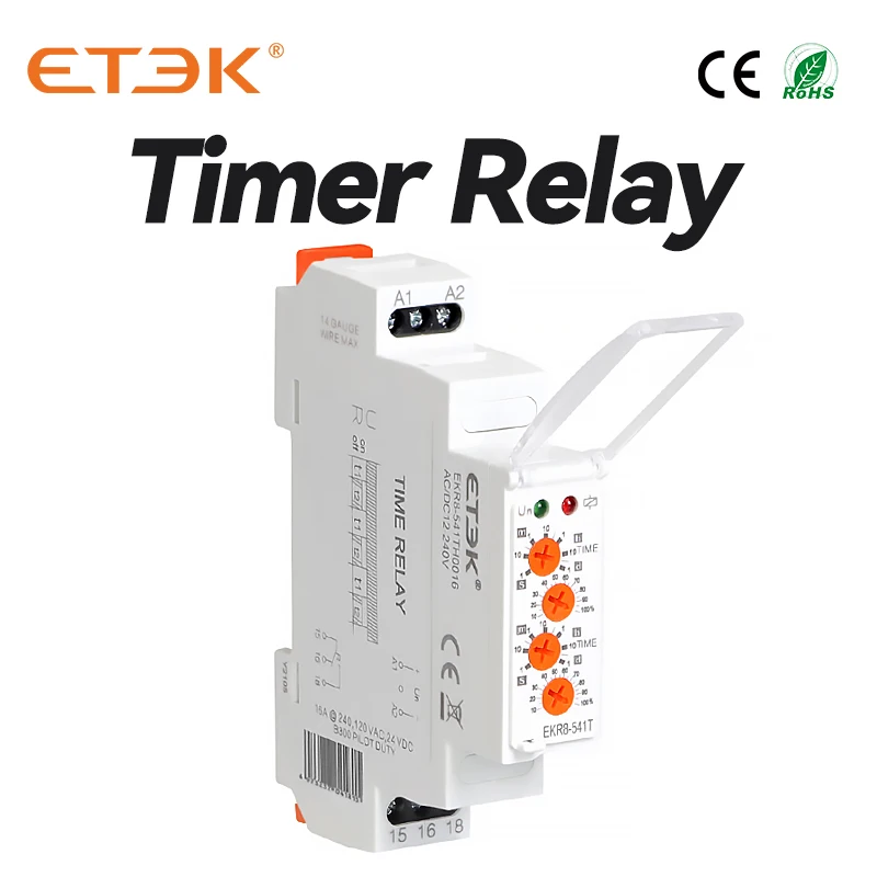 Реле времени ETEK с задержкой включения/выключения, циклическое реле времени переменного/постоянного тока, 12 В, 220 В, 230 В, 16 А, переключатель таймера включения/выключения, модуль с задержкой DPDT SPDT, дневное освещение Реле времени ETEK с задержкой включения/выключения, циклическое реле времени переменного/постоянного тока, 12 В, 220 В, 230 В, 16 А, переключатель таймера включения/выключения, модуль с задержкой DPDT SPDT, дневное освещение