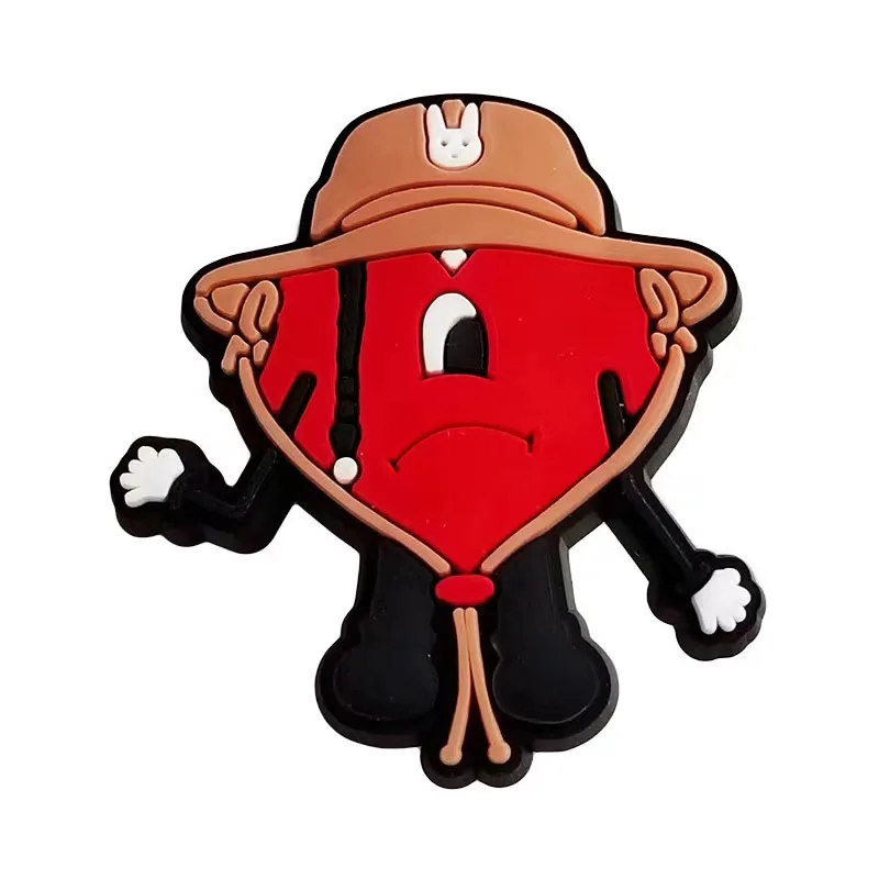 New bad buuny jibz 1pcs cartoon Shoe Charms Hot DIY croc clogs Shoe Aceessories Fit Sandals buckle Decorate kids Unisex Gifts