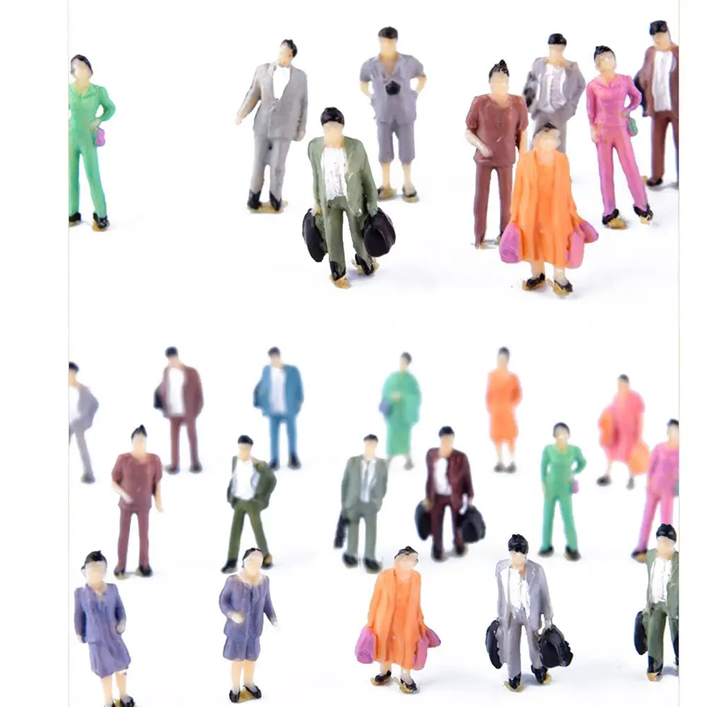 

100Pcs 1:100/1:150/1:200/1:300 Scale Plastic People Figures Model Building Passengers DIY Character Mixed Color Pose Kids Toys