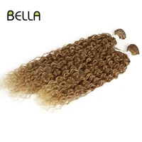 bella kinky curly synthetic hair extension curly hair bundles organic hair blonde grey color 2pcslot heat resistant weave hair