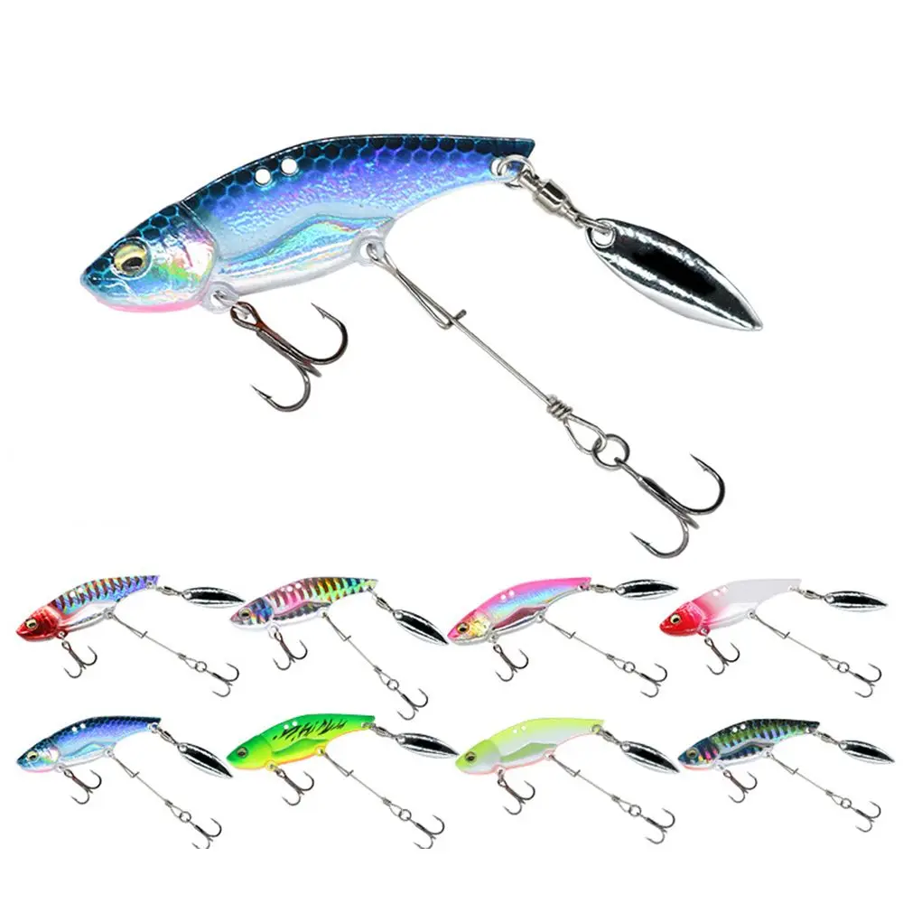 

55mm /15g VIB Metal Bait Ultra Long Range Fishing Lure Spinner Sinking Rotating Spoon Pin Crankbait Hook Fishing Tackle