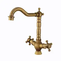 All Copper European Cold And Hot Faucet Retro Spiral Type Kitchen Head Household Vessel Sink Water Tap Mixer