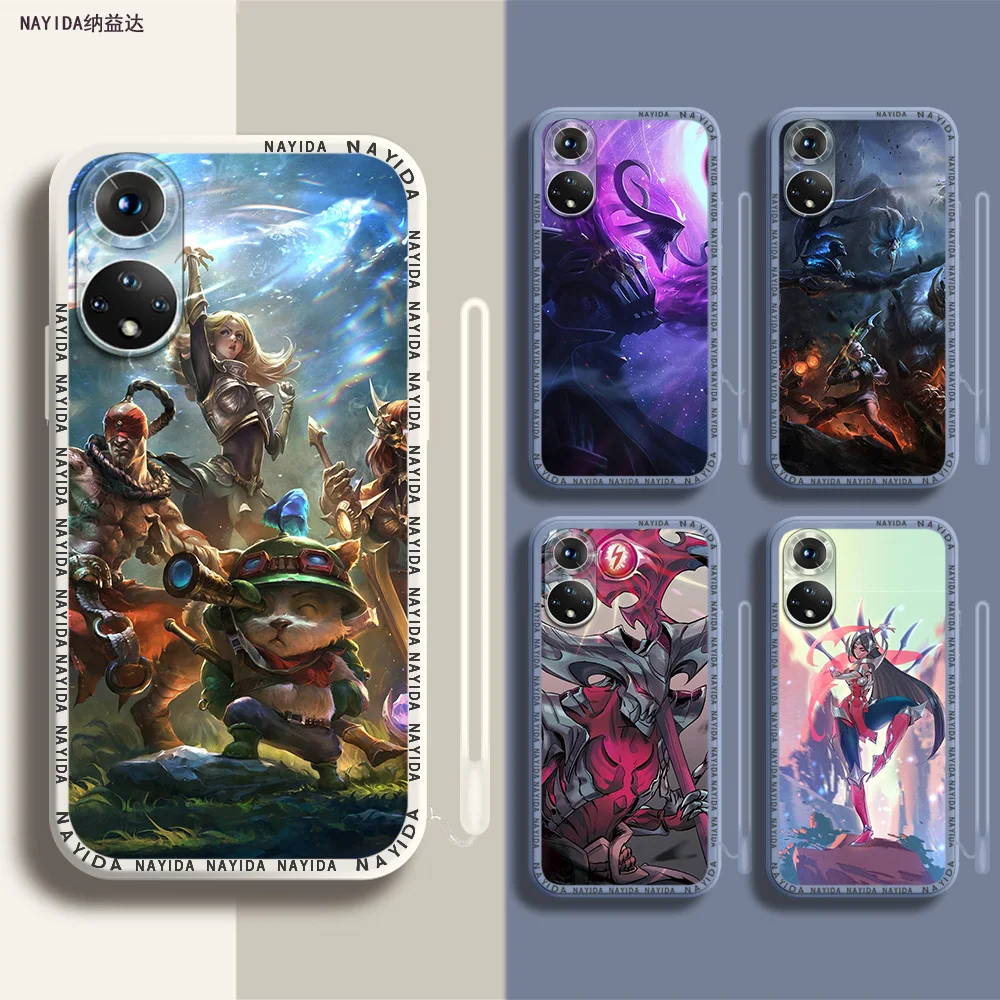 Чехол для телефона чехол для Honor 50 X7A X8A X9A, мягкий силиконовый чехол, роскошная цветная сумка с подтяжками, легенды, фигурка Teemo