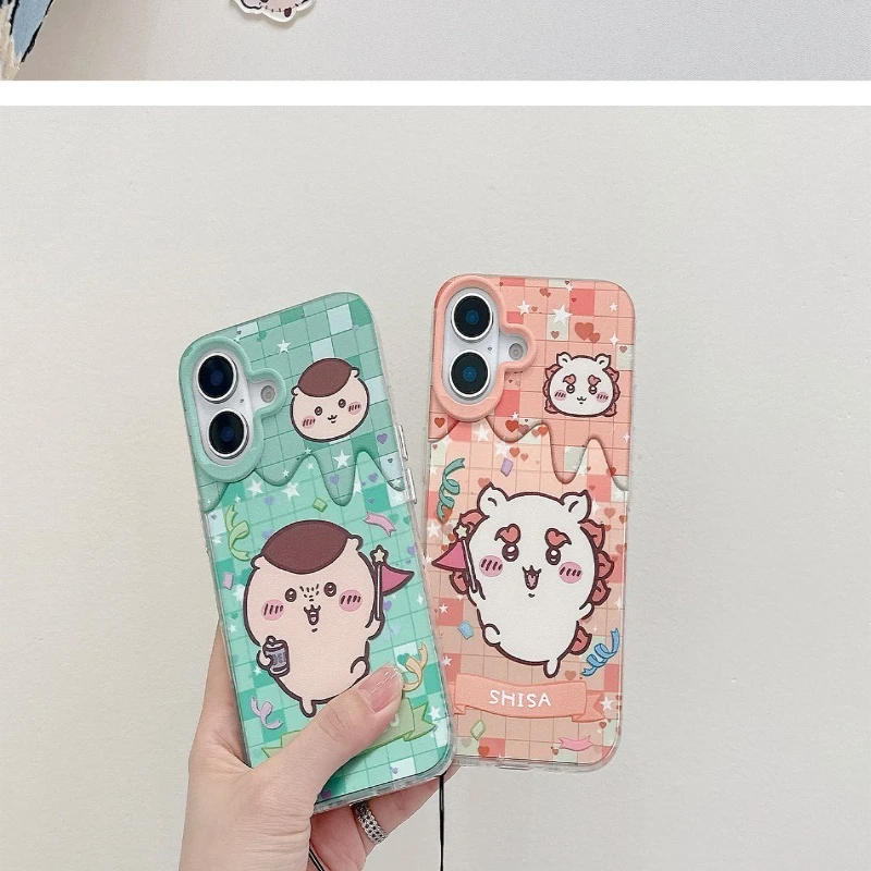 Чехол для телефона Anime Chiikawa Rakko с подвеской для iPhone 17PRO 17 16 15 14, противоударный, с удобным захватом, чувствительными кнопками, защита от падений (art.: 3920db7cf8fd6) - 3920db7cf8fd6