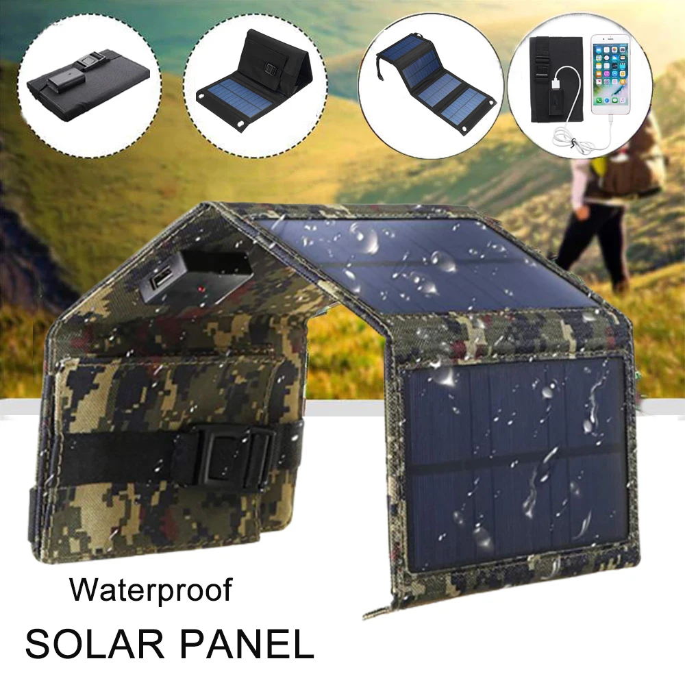 

80W Outdoor Sunpower Foldable Solar Panel Cells 5V USB Portable Solar Charger Battery for Mobile Phone Traveling Camping Hike