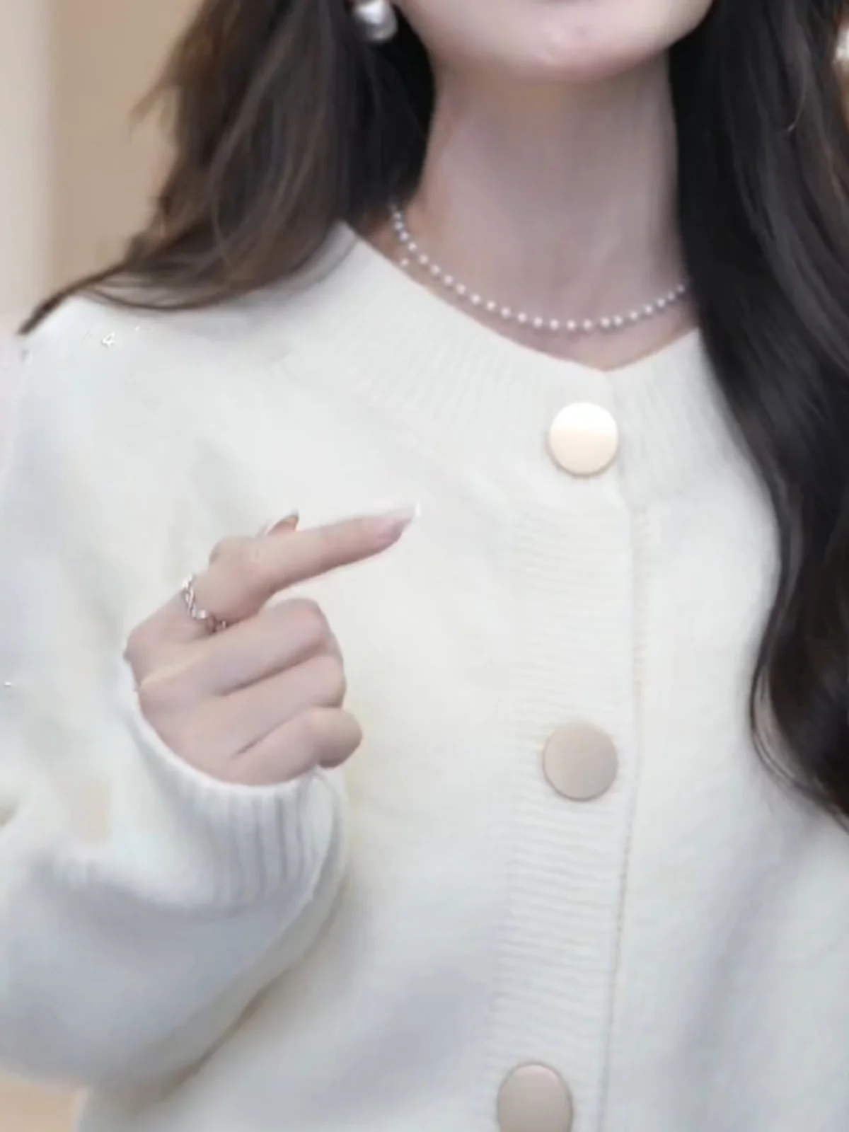 Plus Size Simple Commuter Elegant Sle Fashion Top Autumn 2024 White Long sleeve Knit cardigan Short Outerwear