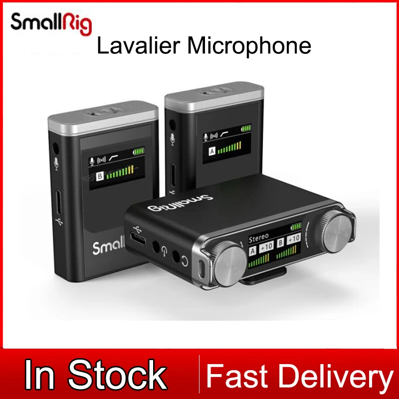 

SmallRig Forevala W60 Wireless Lavalier Microphone Portable Noise Reduction Lapel Mic for iPhone Android Laptop Live Streaming