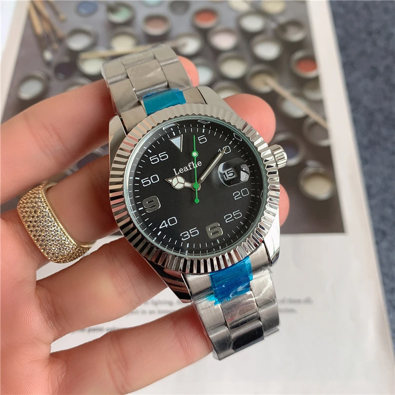 

Fashion Color Roman Numeral Watch Stainless Steel Material Black Watches Dial Diameter 40mm montre femme relogios