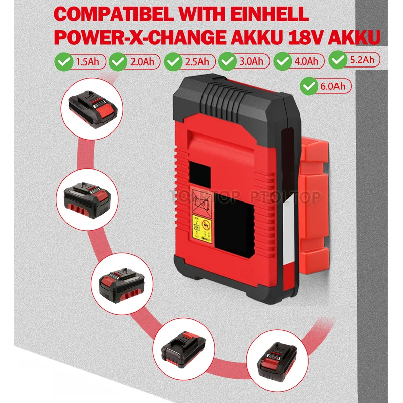 Фото Портативный держатель батареи, настенное крепление для Einhell Power X-Change, держатель электроинструмента, кронштейн, крепежные аксессуары, держатель док-станции для батареи №3