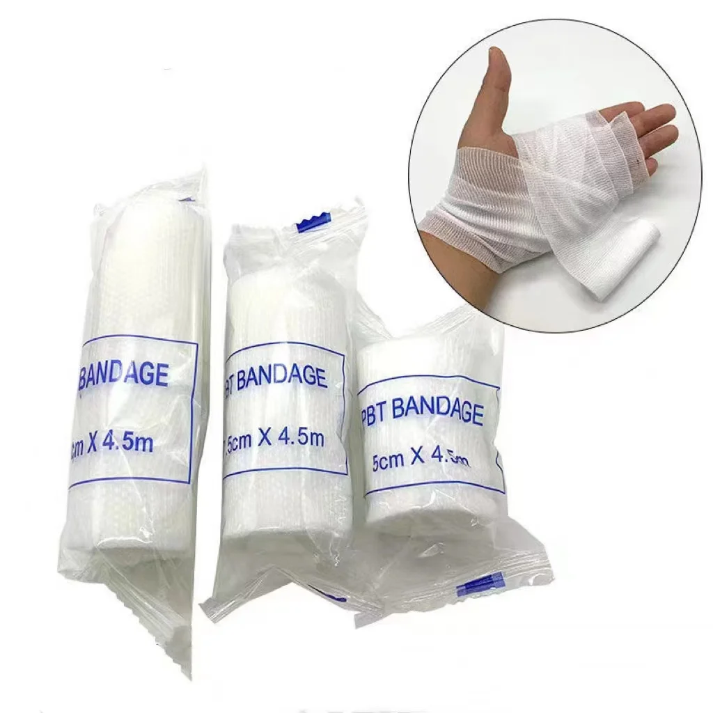 

Cotton PBT Elastic Bandage Skin Friendly Breathable First Aid Kit Gauze Wound Dressing Medical Nursing Emergency Care Bandage