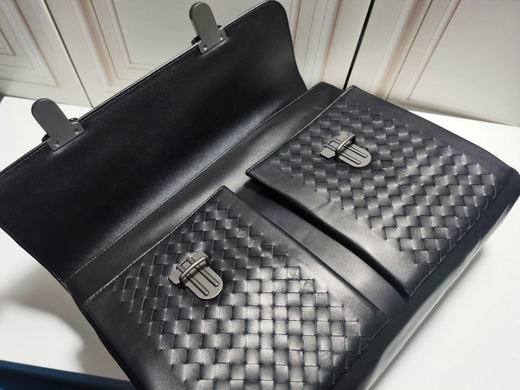 New Mens Briefcase Trendy Luxury B Brand Business Messenger Shoulder Bag Women Large Capacity Black Leather Bag Big Handbags