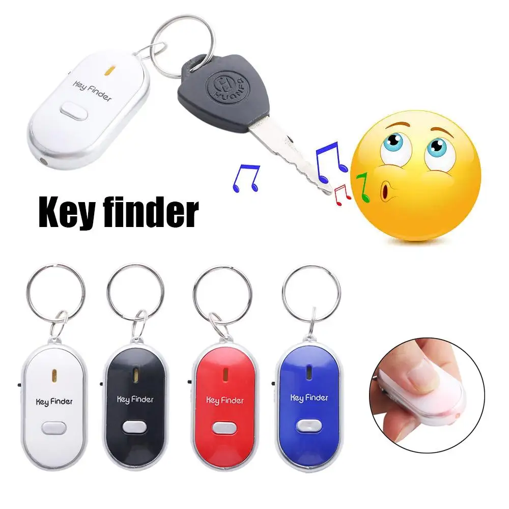

Sensors Pet Tracker Keyring Keychain Flashing Sound Control Alarm Keyfinder Locator Tracker LED Whistle Key Finder