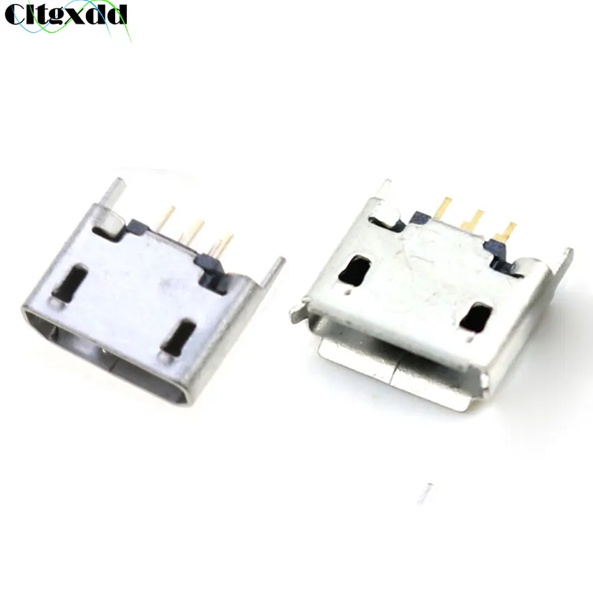 

Cltgxdd 100pcs Micro USB 5P Female Socket 180 Degree 5pin USB Charging Port Connector Vertical DIP Edge Curl/No Side Flat Mouth