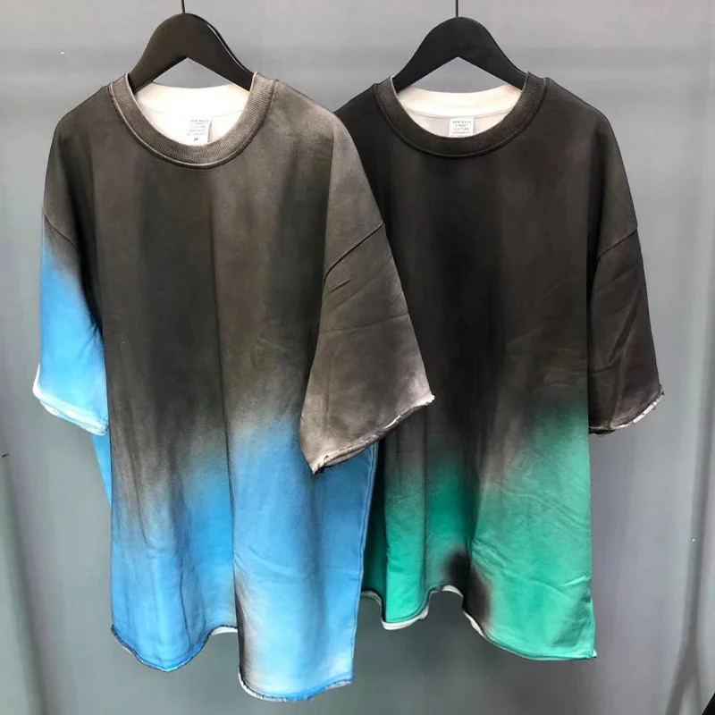 

Harajuku Tie Dye T shirts Hip Hop Oversized T-shirt Cotton Retro Washed Tops Men Streetwear Vintage Tee Summer Fashion Clothing