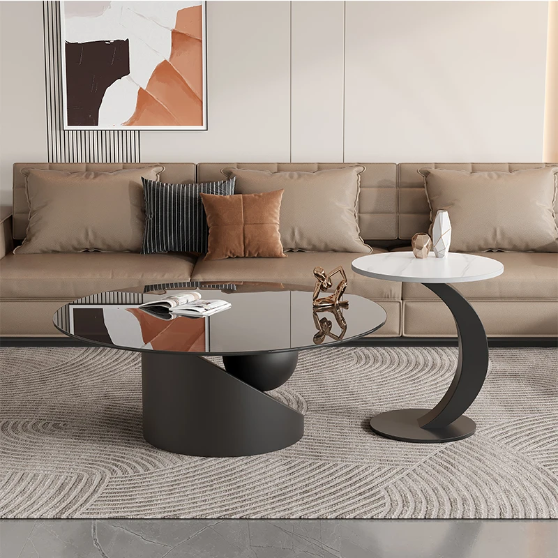 

Legs Metal Living Room Coffee Table Sets Round Modern Simple Coffee Table White Luxury Modern Mesas De Centro Para Sala Round