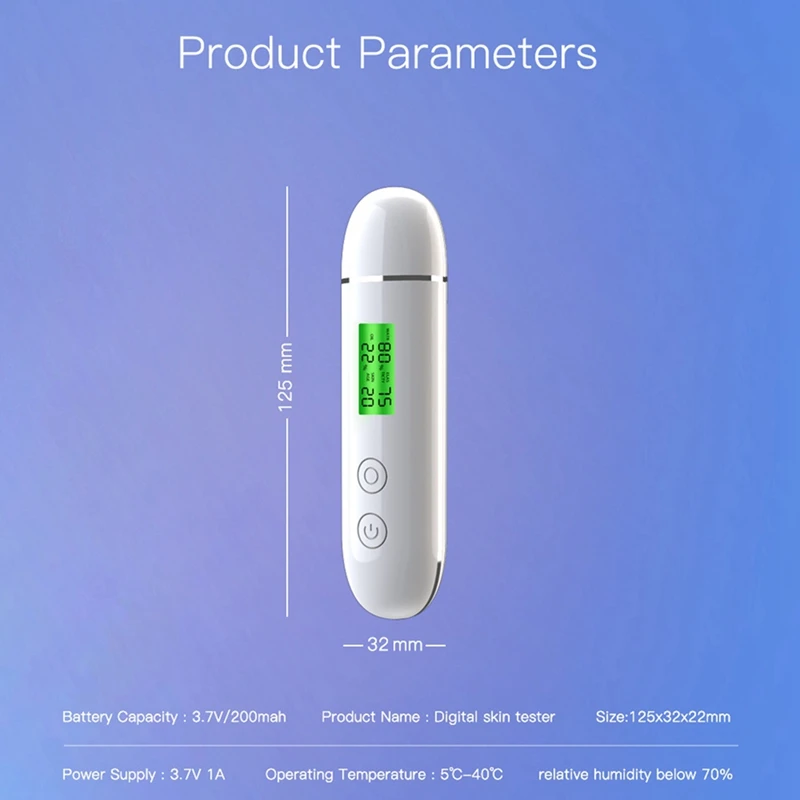 Умный тестер влажности кожи флуоресцентный детектор воды и масла с ЖК дисплеем