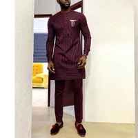 m 4xl dashiki t shirt mens summer and autumn round neck striped print long sleeved african ethnic style mens suit 2022