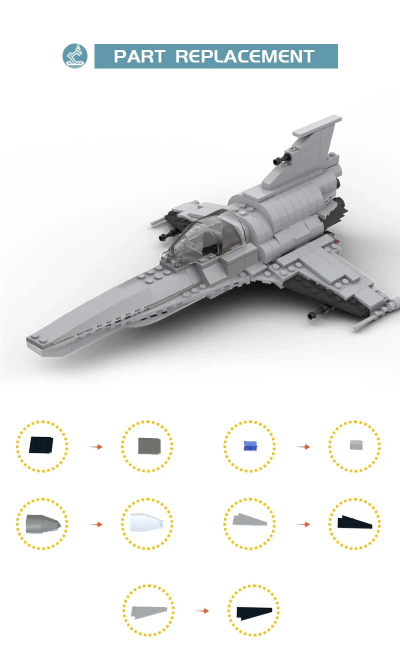 MOC Space Galactica Viper Mark 7 комплект строительных блоков космический корабль модель