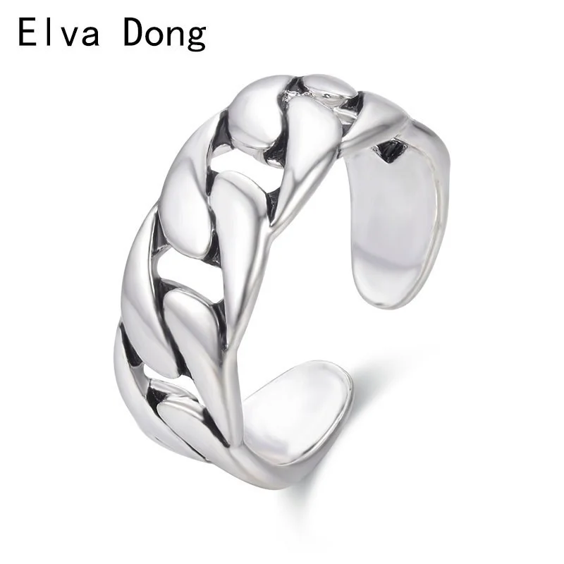 Винтажные открытые кольца в ретро-стиле серебряный цвет широкая цепь панцирного