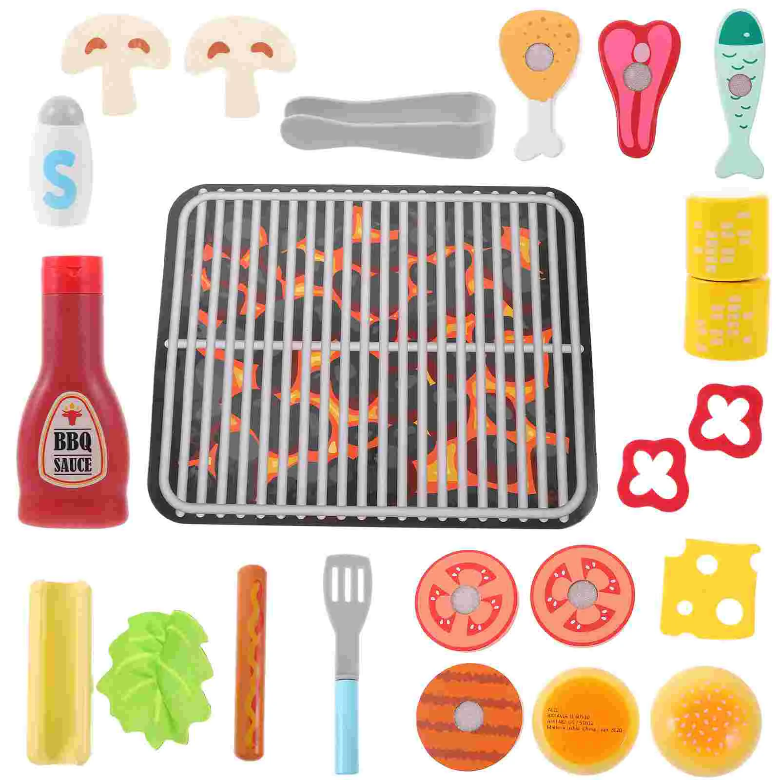 

1 Set Simulated Kitchen Grill Toy Imitated Cartoon Barbecue Toy for Children