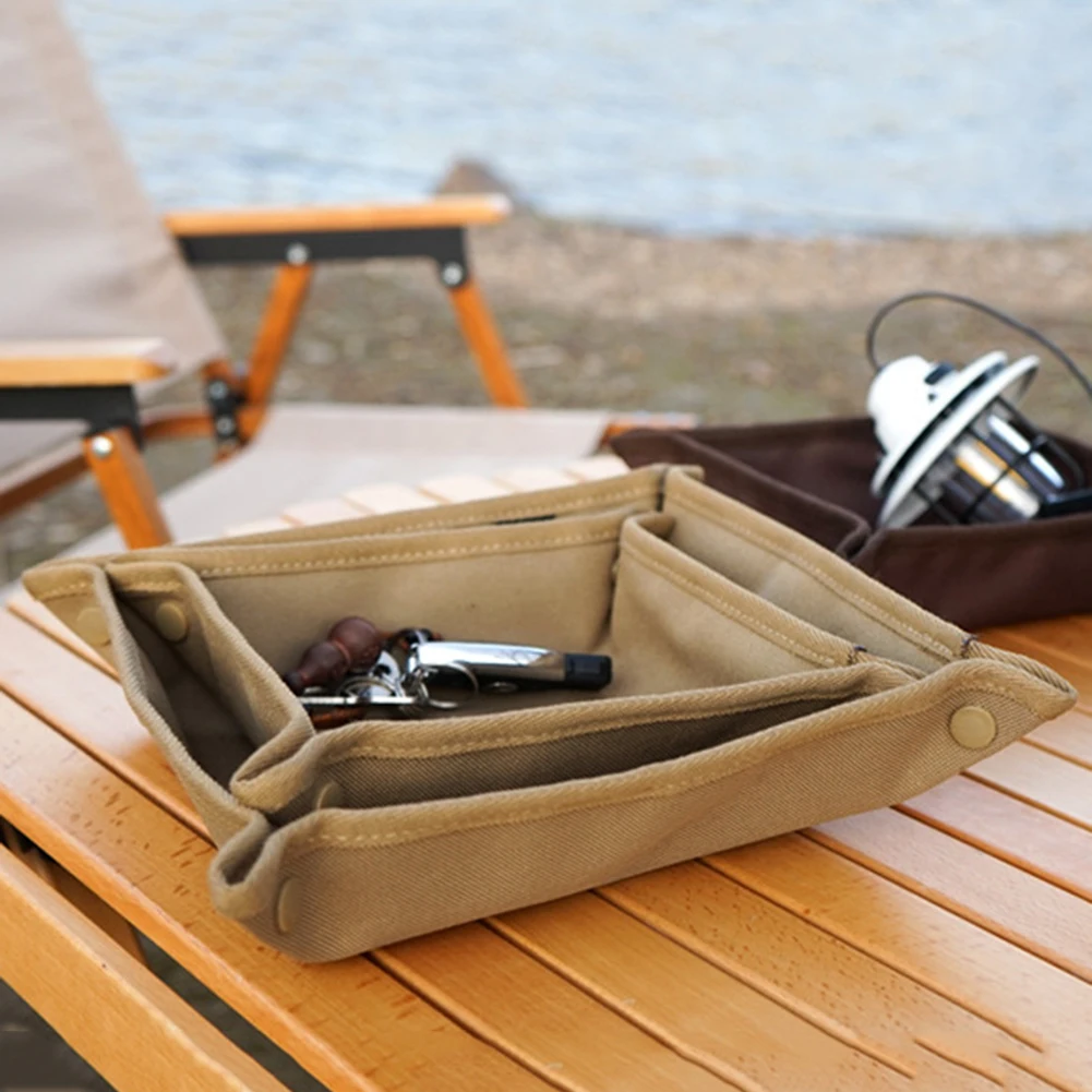 

Portable Foldable Camping Storage Box Waterproof Desktops Sundries Organizer Tray for Family Outdoor Supplies