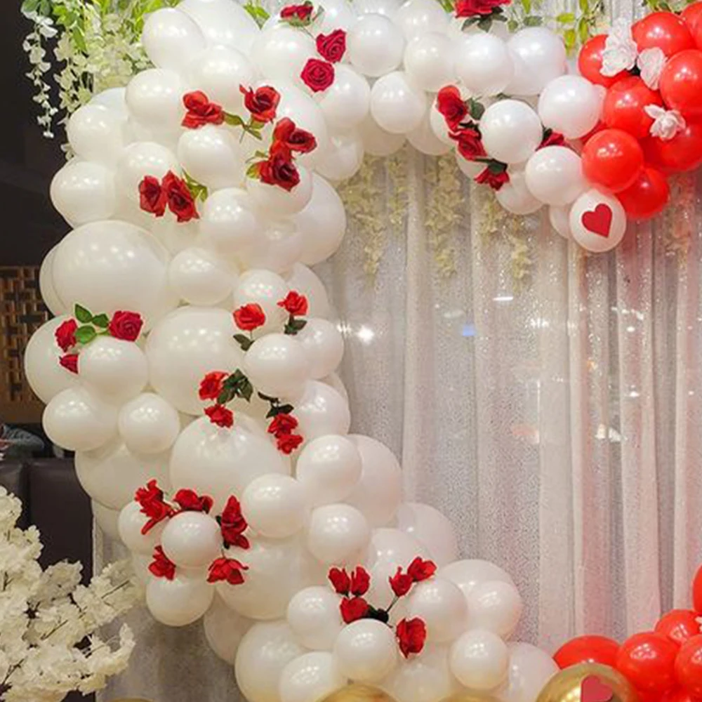 Ассорти Цветов Латексные Шары Красное Белое Золото Для Свадьбы Помолвки Дня
