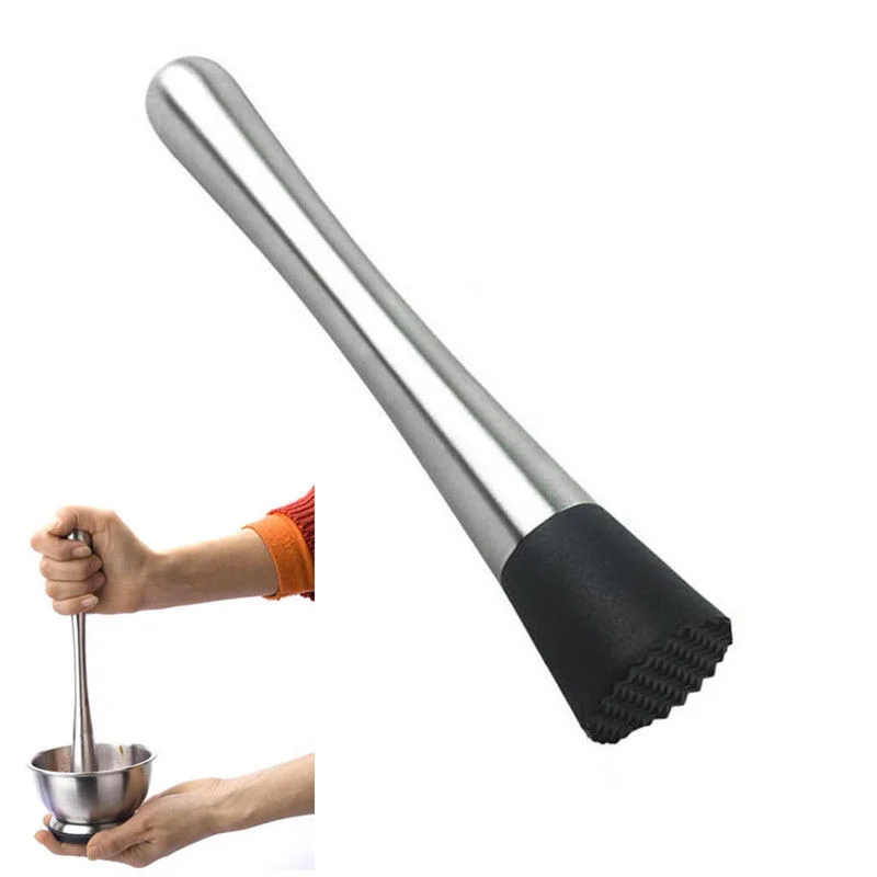 

Stainless Steel Muddler Mallet Stirrer Steel Crusher with Grooved