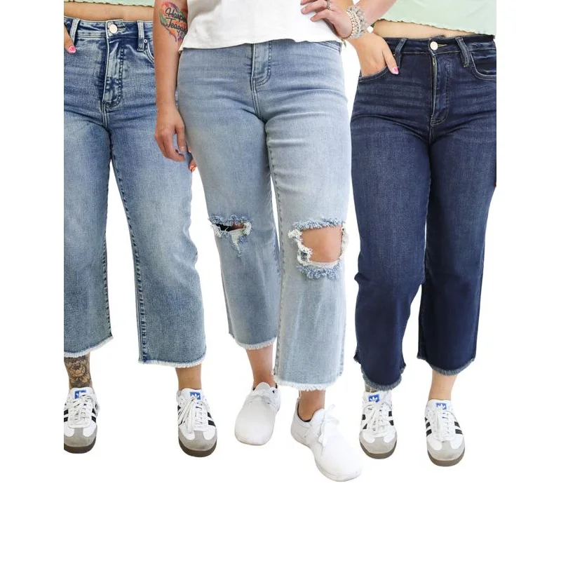 Джинсы с широкими штанинами для живота от RFM