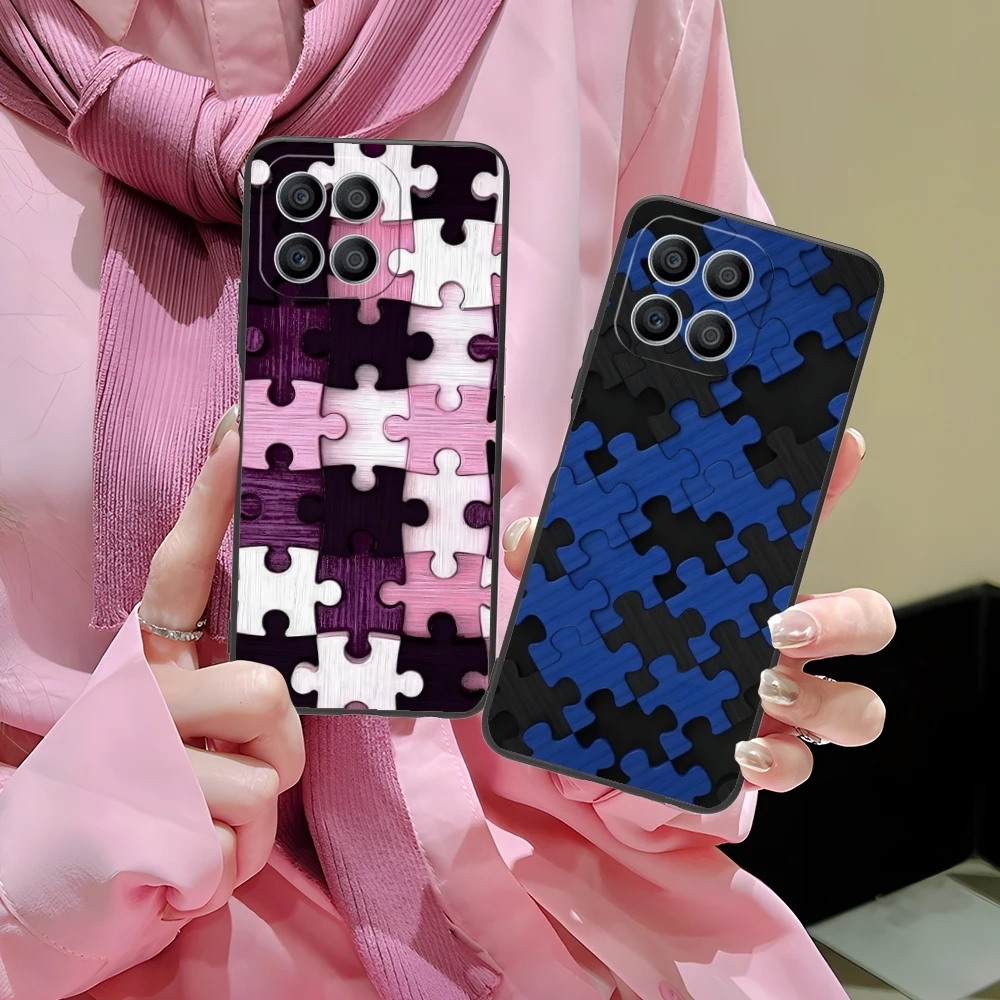 Модный красивый чехол для мобильного телефона Puzzle Huawei Honor 90 80 70 60 50 30 20 10 9 8 7 Pro S SE Lite