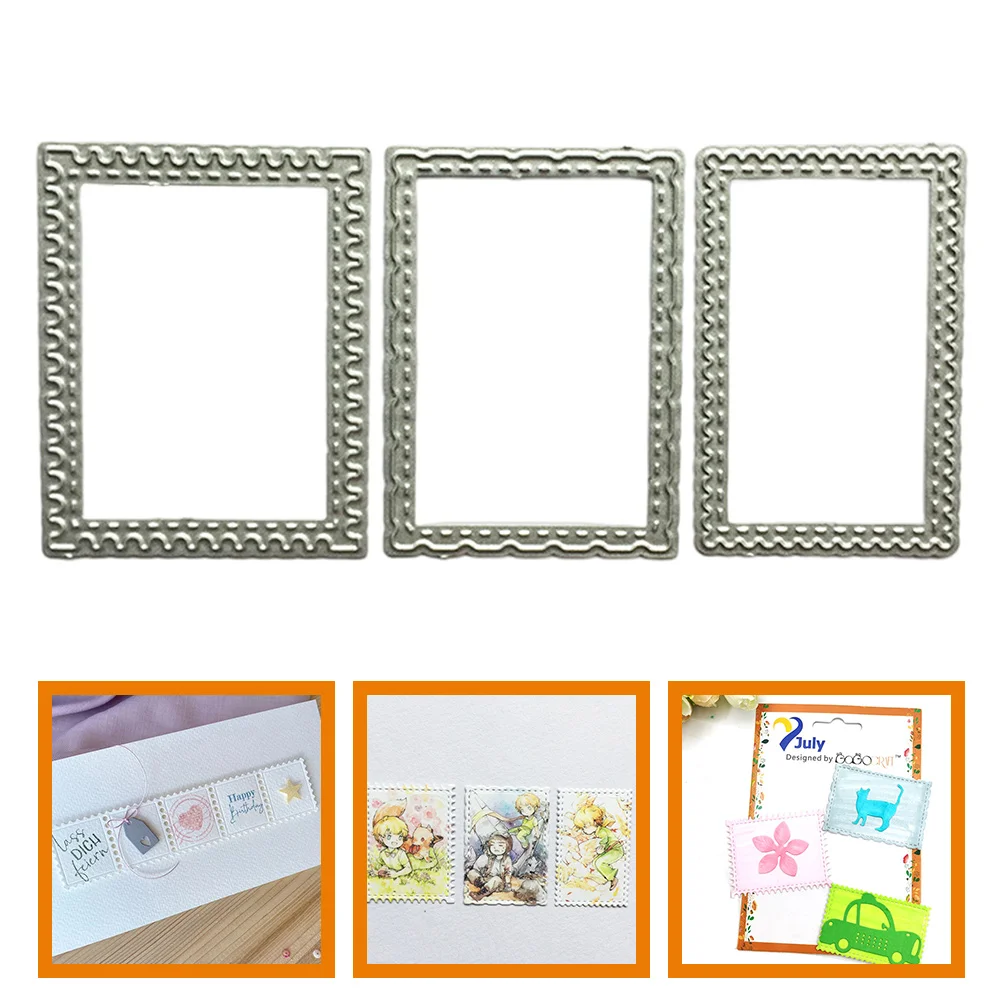 

3 Pcs Postage Stamps Cutting Dies Handcraft Photo Frame Making Crafts Tool Carbon Steel Metal Cuts