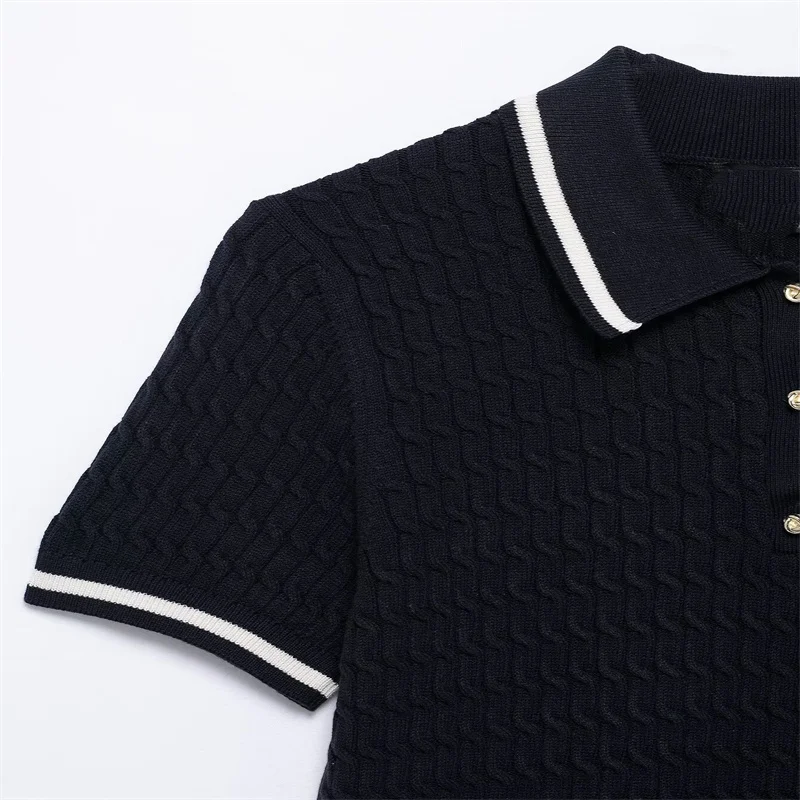 Весенний женский вязаный свитер с воротником-поло топ 2025 года новый модный