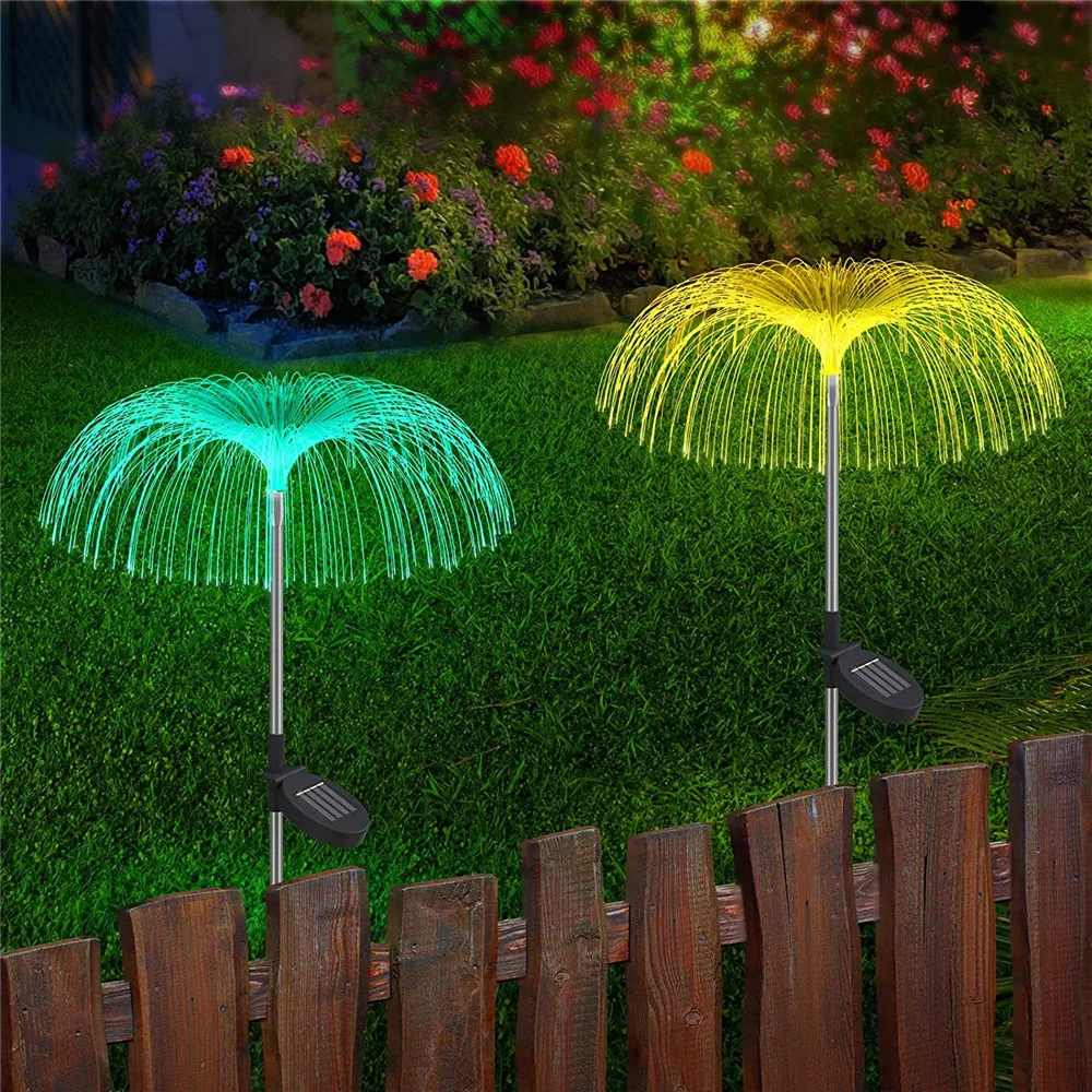 

2PC Solar Jellyfish Lights 7 Color Changing Solar Garden Light Waterproof Outdoor Flowers Lamp Courtyard Pathway Landscape Decor