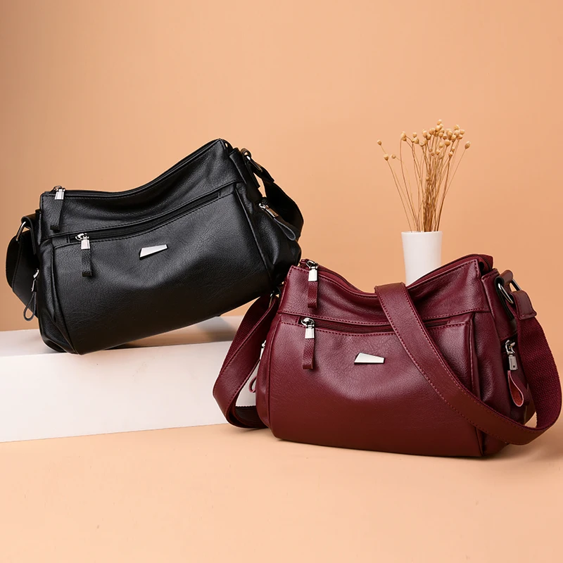 100% Genuine Leather Women Handbags 2023 New Luxury Crossbody Messenger Bag Ladies Shoulder Bag Sac A Main Femme High Quality