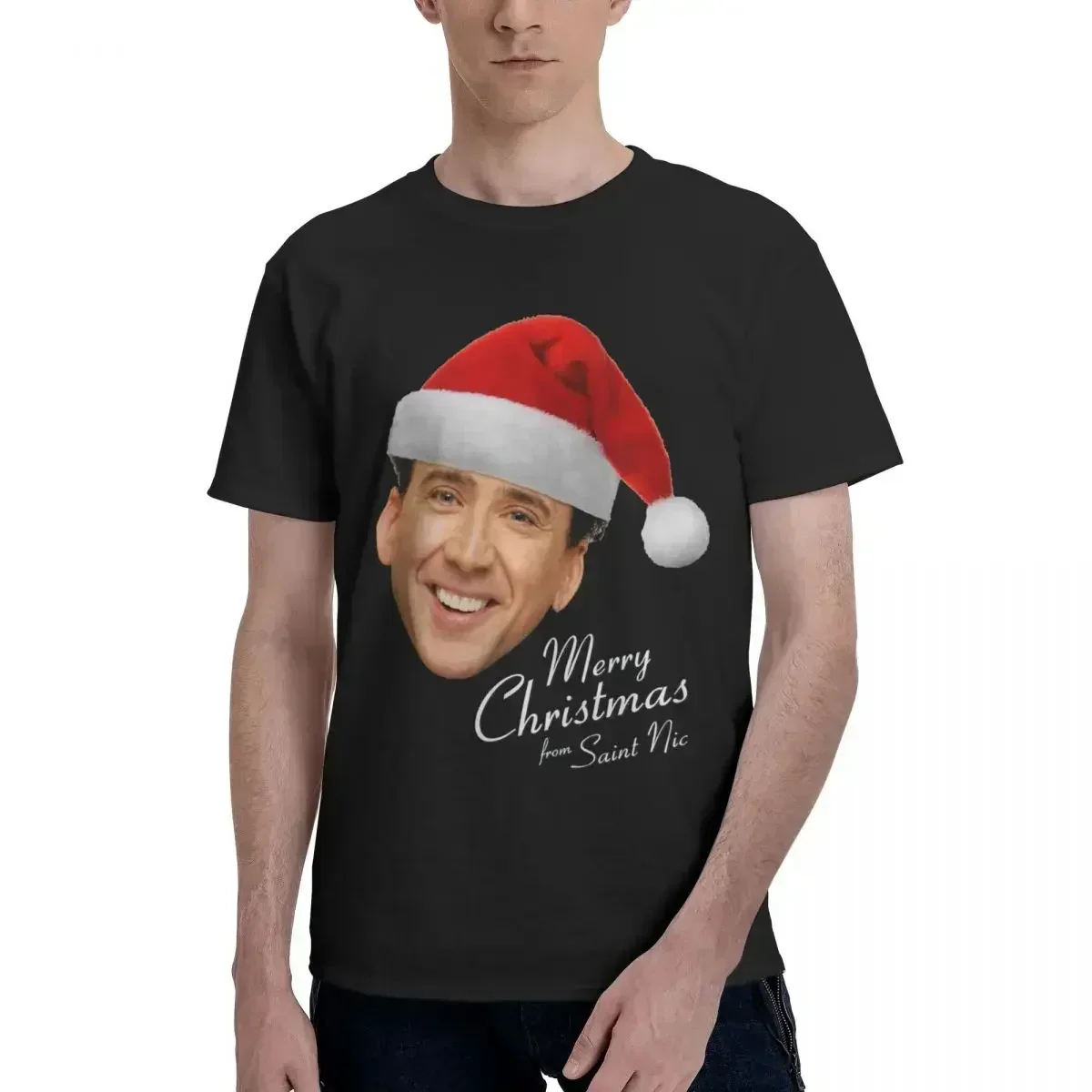 Уникальная футболка Merry Christmas From St Nic-olas Cage Николас Кейдж Ким Копбола новый дизайн
