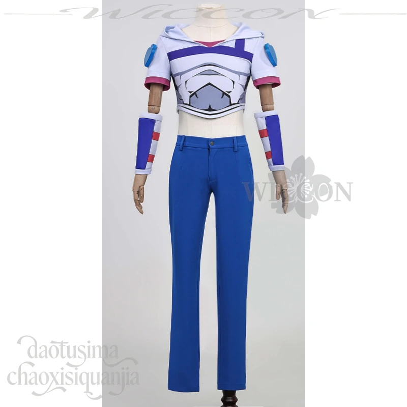 Фото Аниме Joooo SBR Косплей Johnnyy Костюм Y2K Мода Midriff Top Star Pattern Hat Синие брюки Желтые парики Хэллоуин Рождество Cos №3