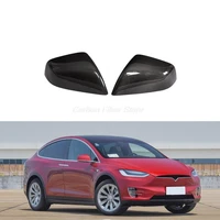 dry carbon fiber car rearview mirror caps for tesla model x p90 75d p100 electric 2016 2019