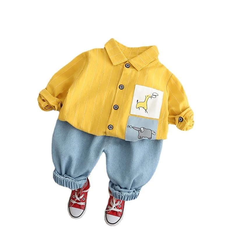 

New Autumn Children Clothes Suit Baby Boys Casual Cotton Shirt Pants 2Pcs/Sets Toddler Costume Infant Sportswear Kids Tracksuits