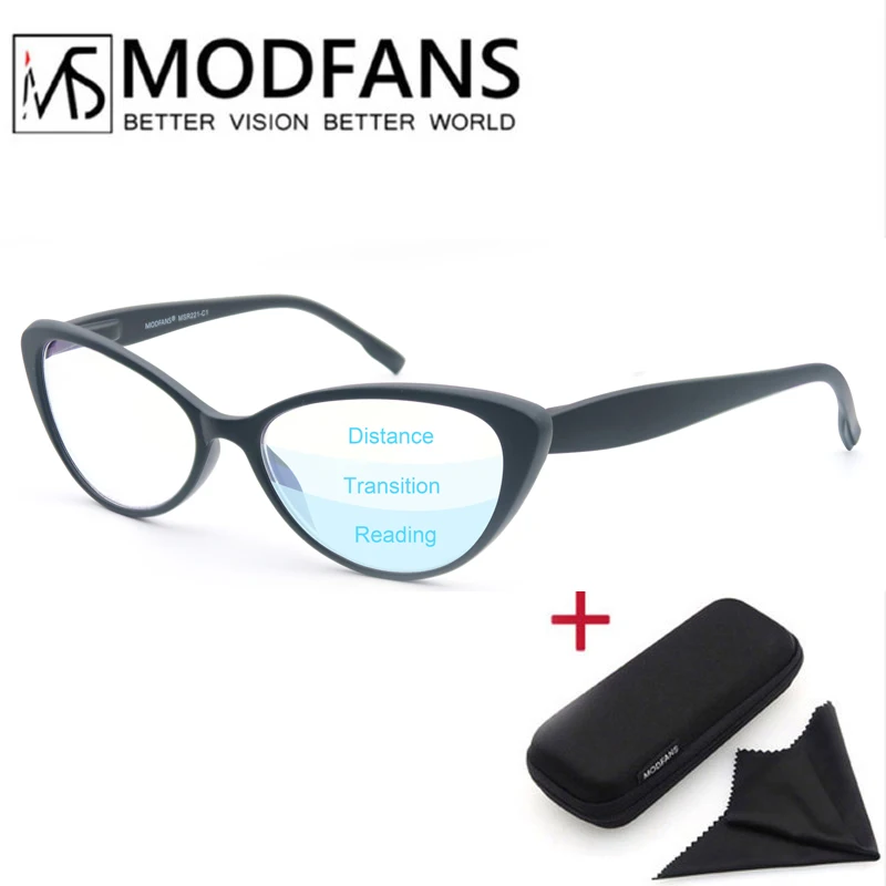 

MODFANS Women Multifocal Reading Glasses Anti Blue Ray Glasses Effectively Mitigate Visual Fatigue and Dry Eyes - Black