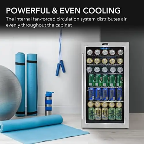 

BR-130SB Beverage Refrigerator with Internal Fan \u2013 Stainless Steel 120-Can Capacity