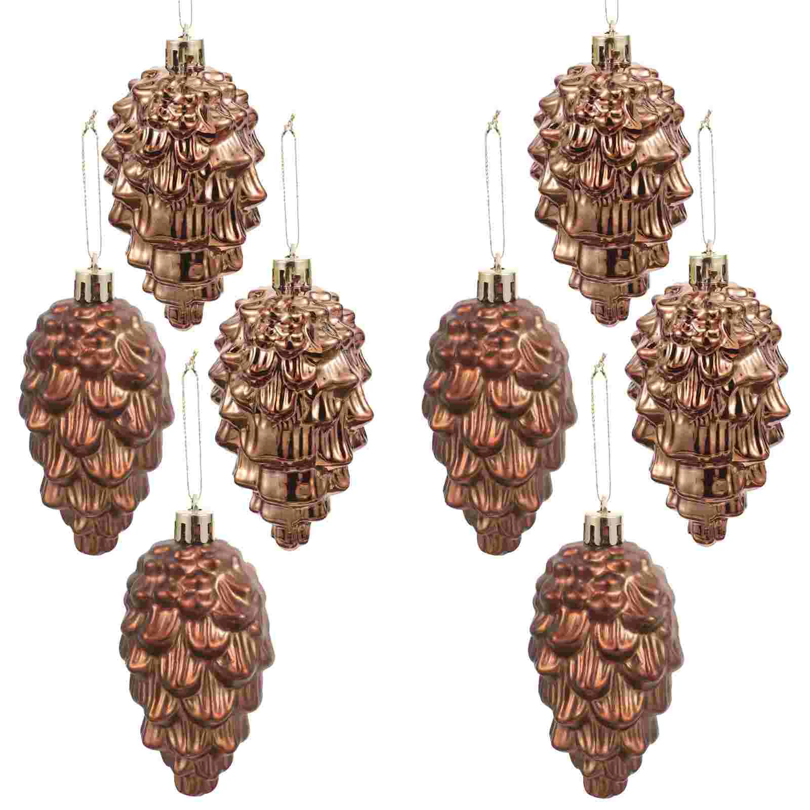 

8 Pcs Ornaments Christmas Pine Cone Cones Decorations Decorate Holiday Hanging Plastic Tree