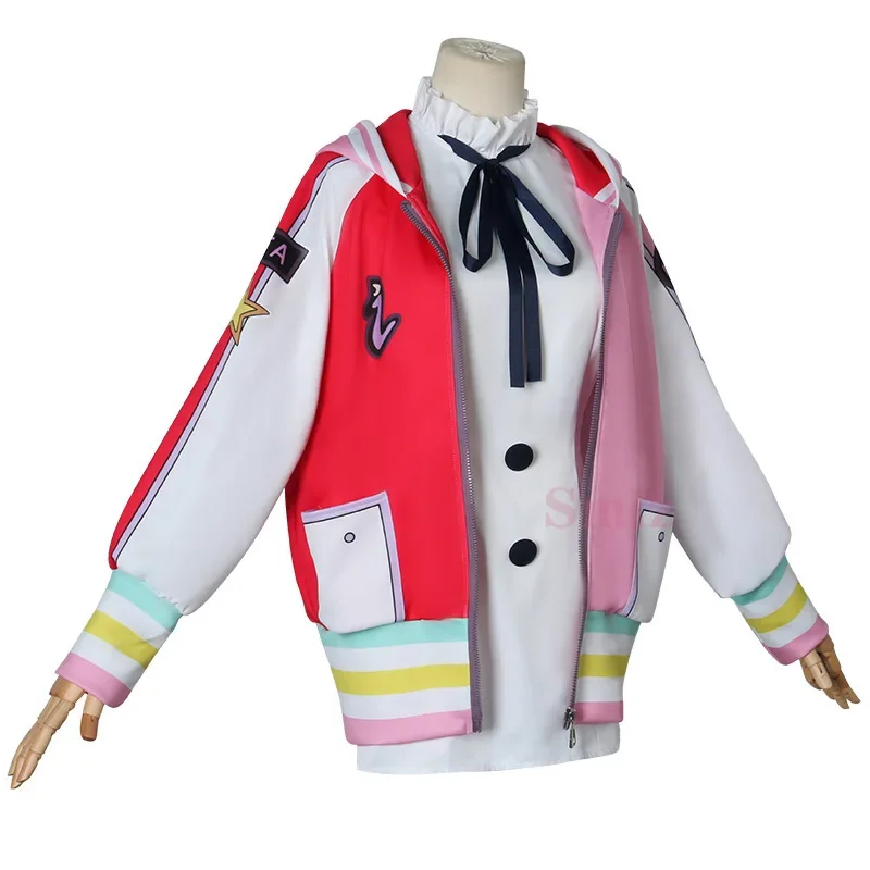 Цельнокроеный костюм для косплея из аниме Танцующая дочь розовая куртка юбка