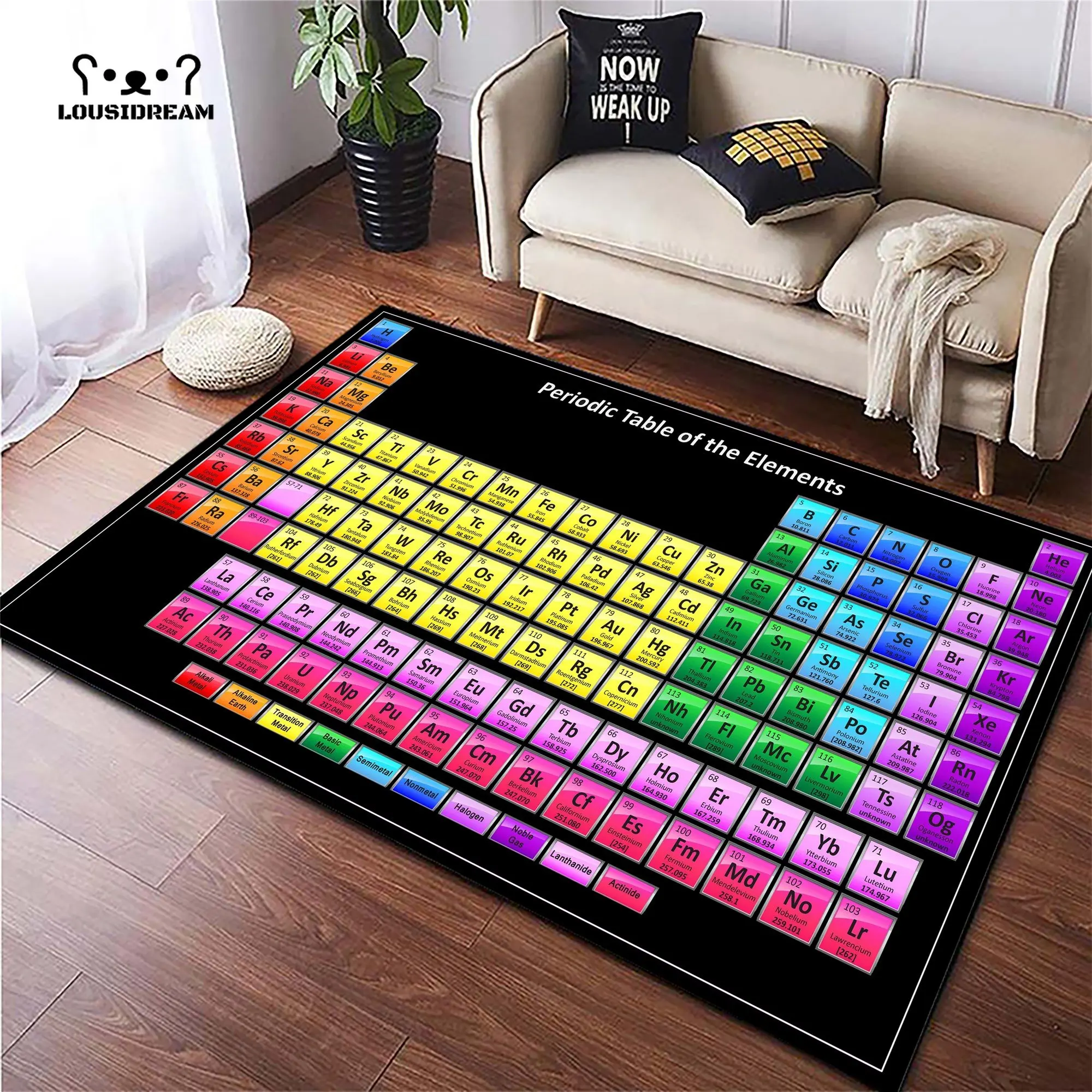 

Периодическая таблица элементов, модный ковер с рисунком химических элементов, ковер для гостиной, спальни, Декоративный Напольный Коврик