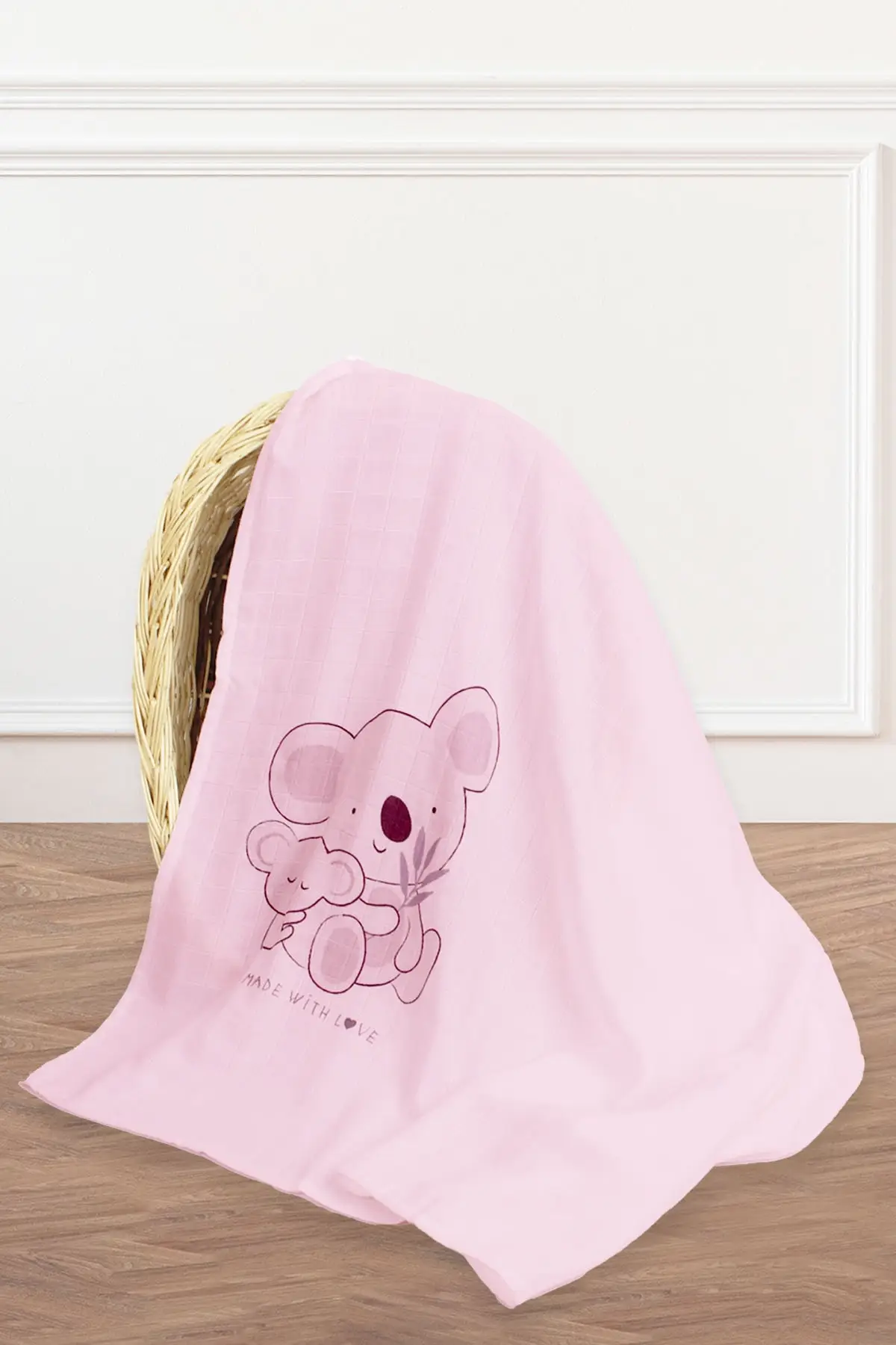 Bamboo Koala Girls Boys Baby Multi-Purpose Müslin Blanket 100 × 130 Cm Pink 100x130 Baby & Kids blanket Home Textile