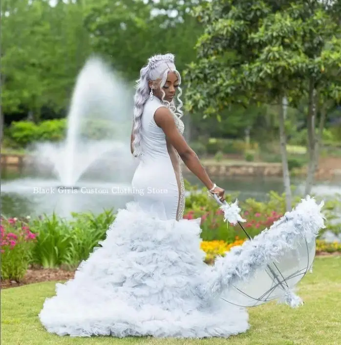 Нежное белое кружевное свадебное платье-Русалка 2024 свадебные платья с