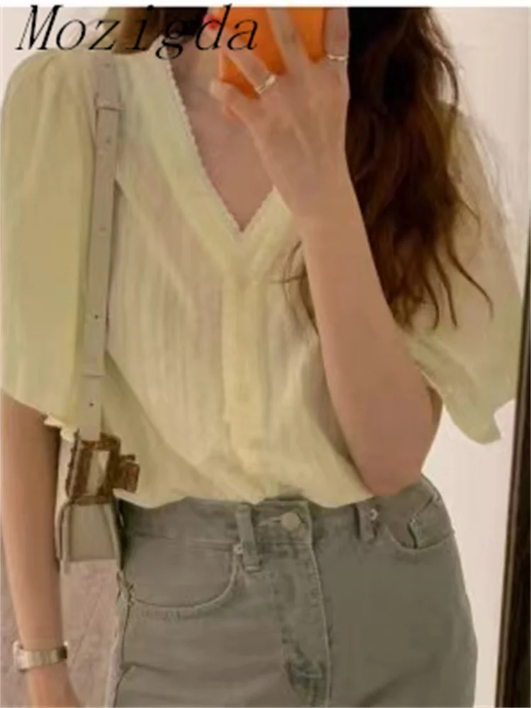 Блузка женская с рюшами Милый Винтажный деловой Топ на пуговицах элегантная