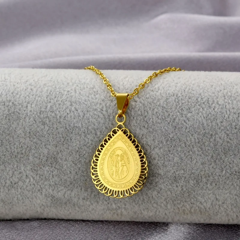 

Ожерелье San Benito из нержавеющей стали для мужчин и женщин, длинное колье-чокер с кулоном в виде католического Святого Бенедикта, ювелирное из...