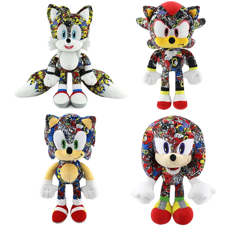

New 30CM Printed Sonic Plush Toy The Hedgehog Knuckles Tails Cute Cartoon Soft Stuffed Plush Doll Birthday Gift For Children