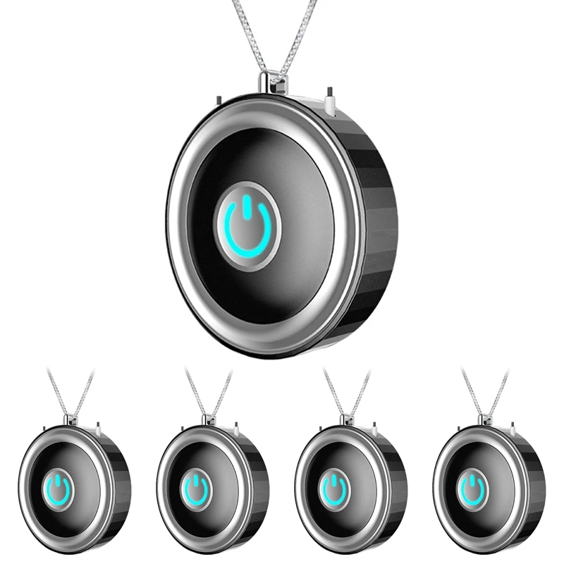 

5X Mini Portable Air Purifier Wearable Air Purifier Necklace USB Air Cleaner Personal Negative Ion Generator Black
