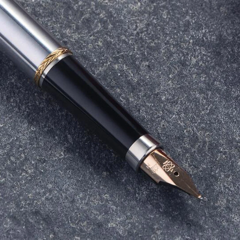 Hero 200A Высококачественная перьевая ручка из нержавеющей стали 14-каратное золото 0