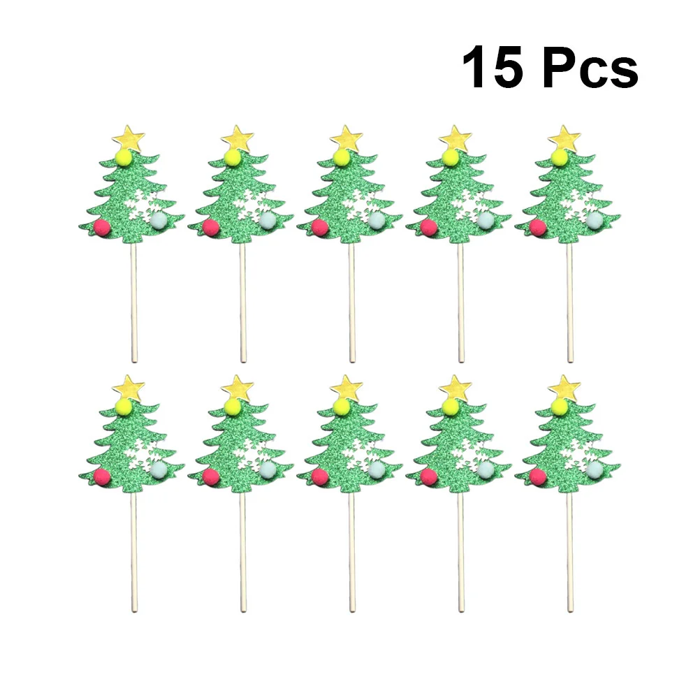 

Christmas Cupcake Cake Picks Tree Toppers Fruit Party Decortopper Hairballholiday Dessert Wrappers Pick Sticks Garnish